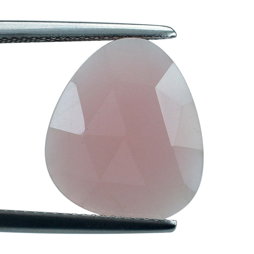 GUAVA QUARTZ ROSE CUT BRIOLETTE TRILLIONISH 16X14MM 6.13 Cts.