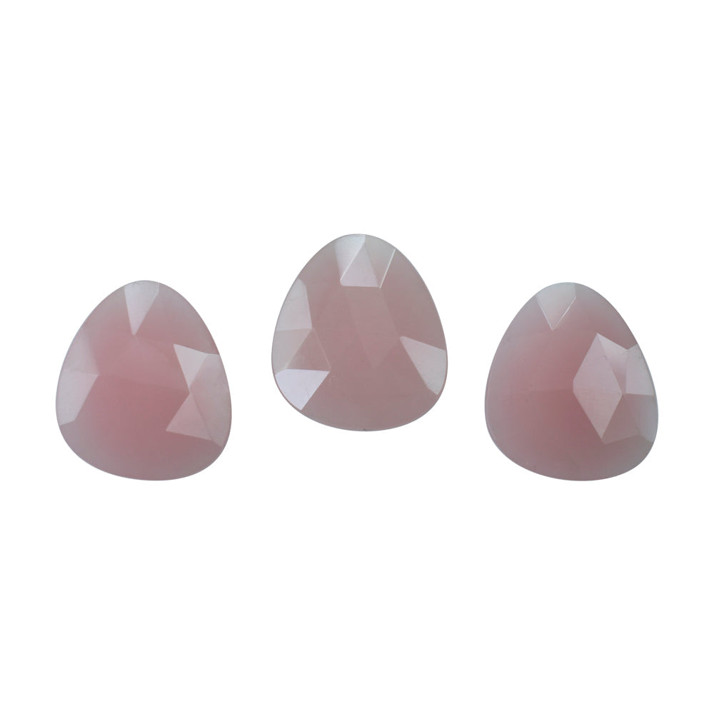 GUAVA QUARTZ ROSE CUT BRIOLETTE TRILLIONISH 16X14MM 6.13 Cts.