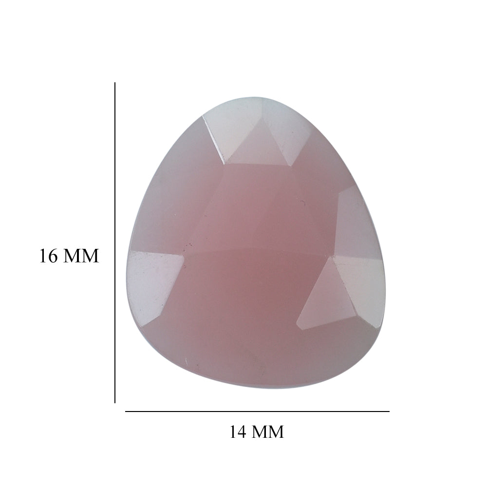 GUAVA QUARTZ ROSE CUT BRIOLETTE TRILLIONISH 16X14MM 6.13 Cts.