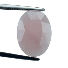 GUAVA QUARTZ ROSE CUT BRIOLETTE OVAL 18X13MM 6.10 Cts.