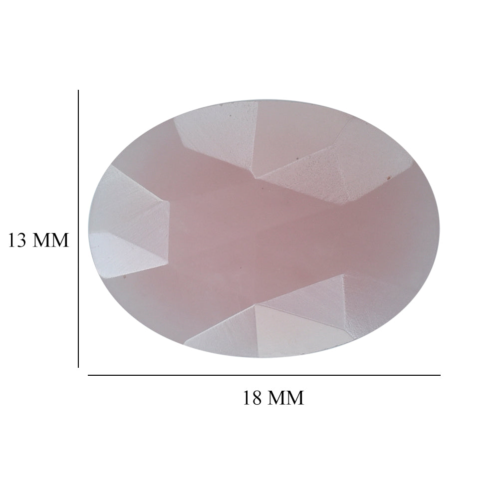GUAVA QUARTZ ROSE CUT BRIOLETTE OVAL 18X13MM 6.10 Cts.