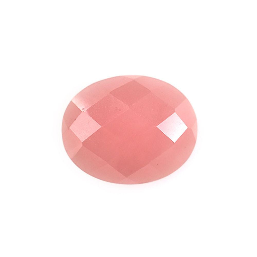 GUAVA QUARTZ CHECKER CUT OVAL CAB 10X8MM 2.54 Cts.