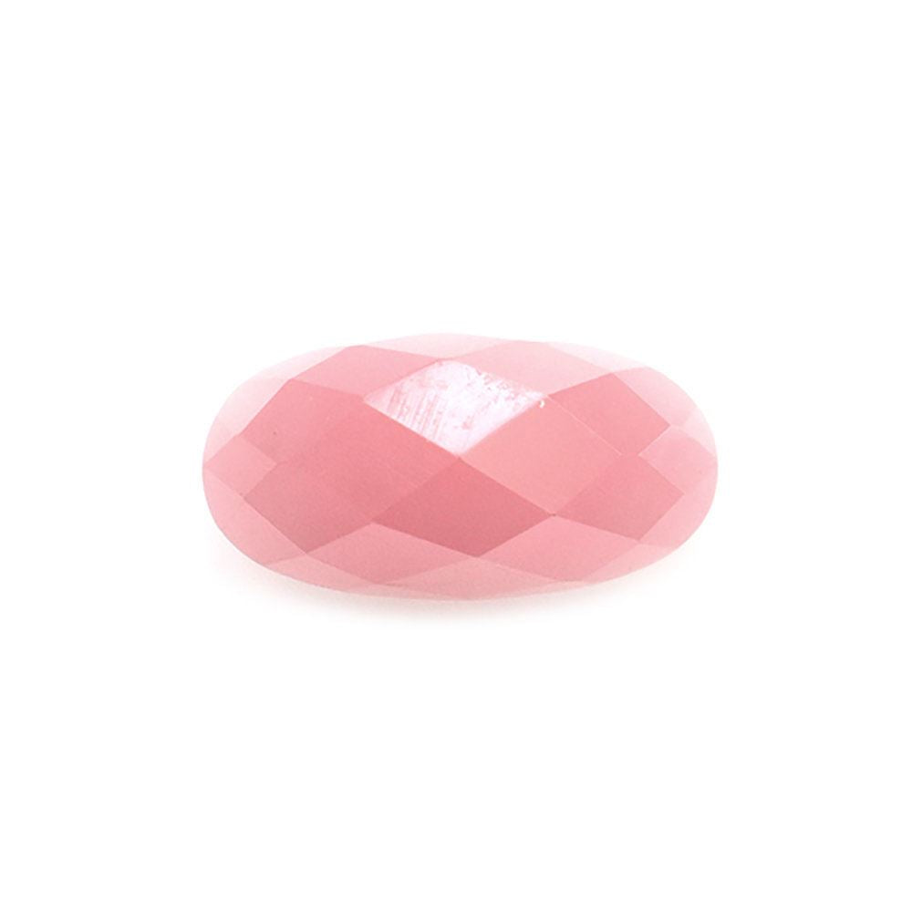 GUAVA QUARTZ CHECKER CUT D SHAPE CAB 12X6MM 3.46 Cts.