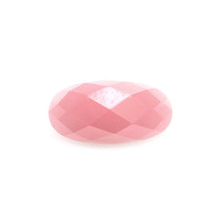 GUAVA QUARTZ CHECKER CUT D SHAPE CAB 12X6MM 3.46 Cts.