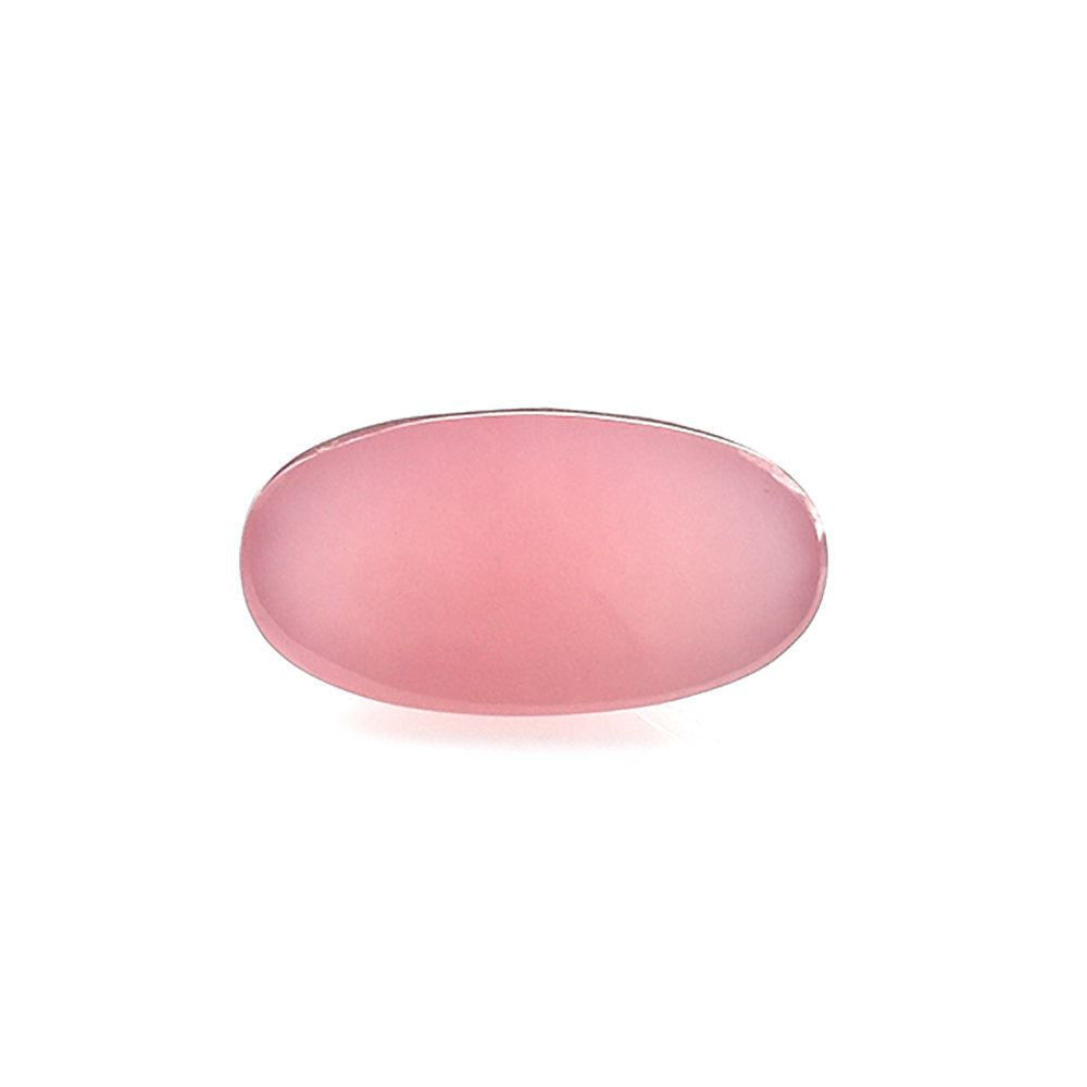GUAVA QUARTZ CHECKER CUT D SHAPE CAB 12X6MM 3.46 Cts.