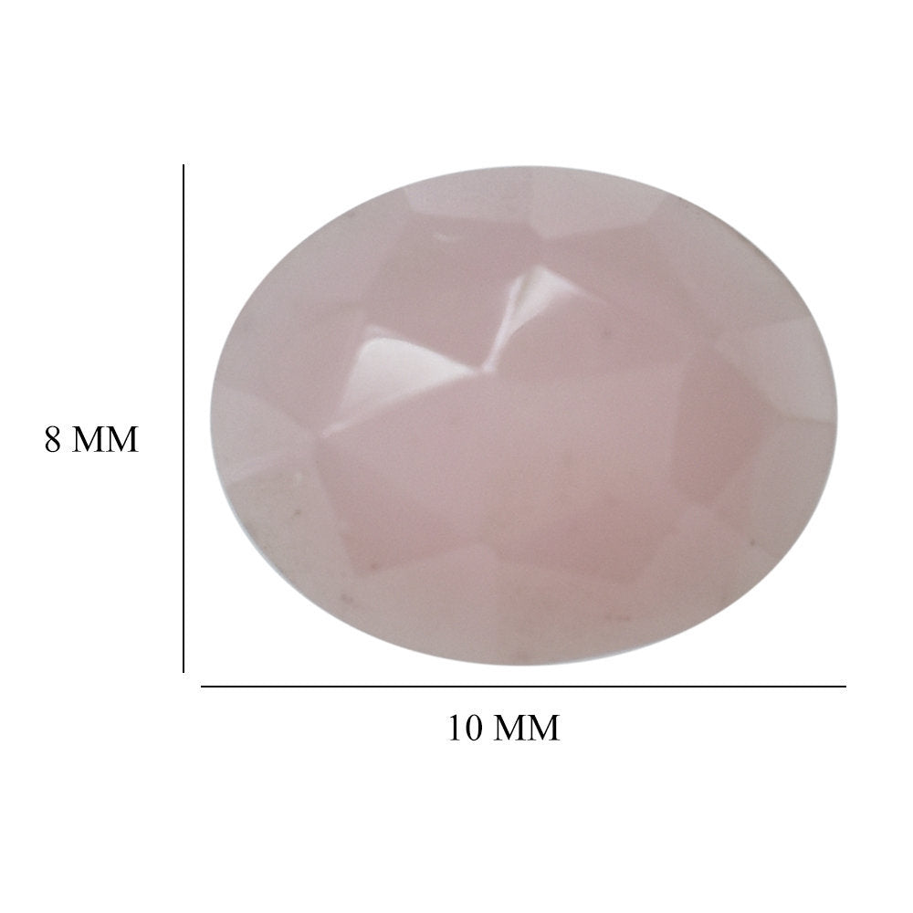 GUAVA QUARTZ ROSE CUT OVAL CAB 10X8MM 2.24 Cts.