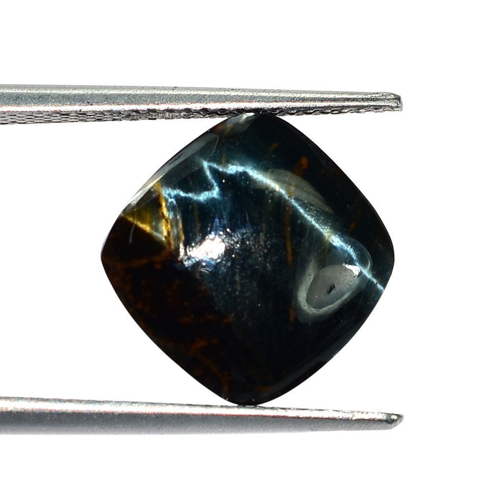 BLUE TIGER EYE CUSHION CAB 12MM 5.21 Cts.