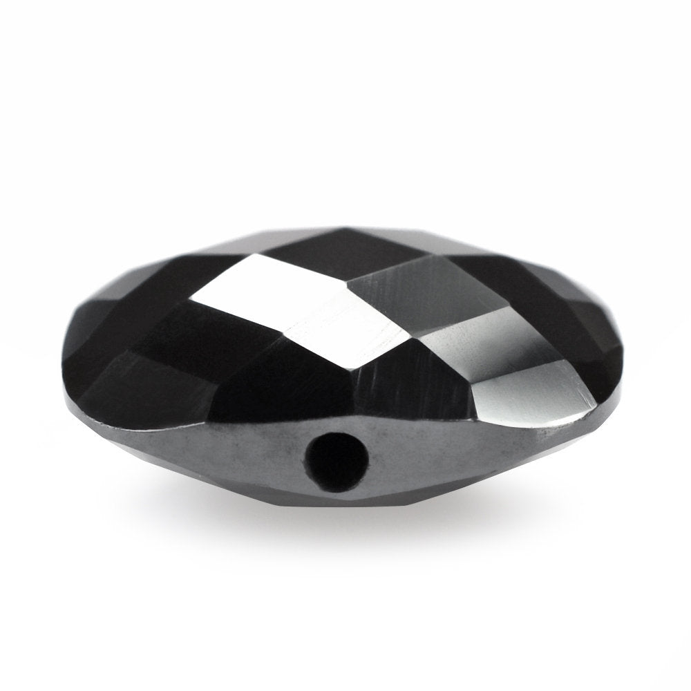 HEMATITE BRIOLETTE CUSHION (HALF DRILL) 13MM 11.75 Cts.