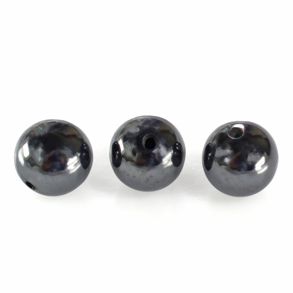 HEMATITE PLAIN BALLS (HALF DRILL 0.80MM) 6MM 2.98 Cts.
