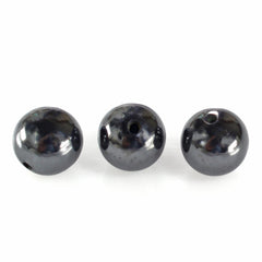 HEMATITE PLAIN BALLS (HALF DRILL 0.80MM) 6MM 2.98 Cts.