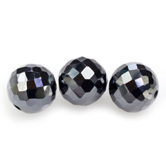 HEMATITE CHECKER CUT BALLS (HALF DRILL 0.80MM) 7MM 4.50 Cts.