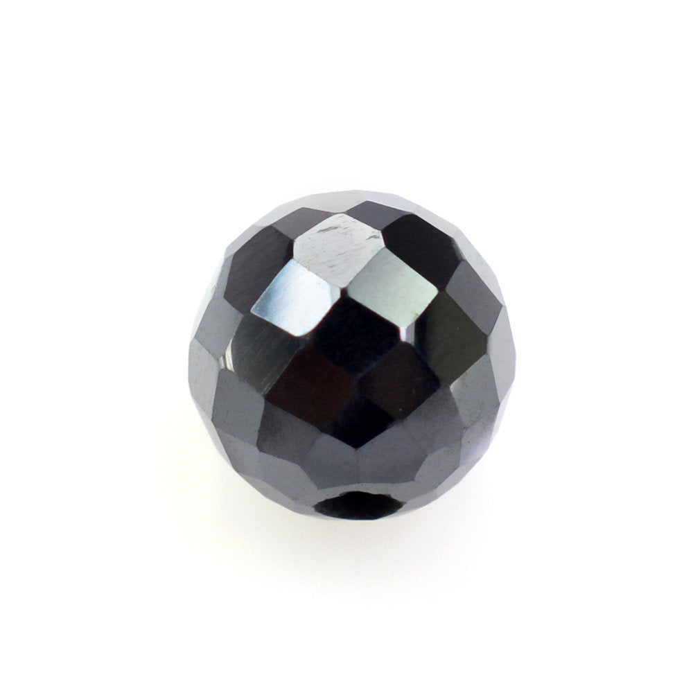 HEMATITE CHECKER FACETED BALLS (HALF DRILL 0.80MM) 5MM 1.47 Cts.
