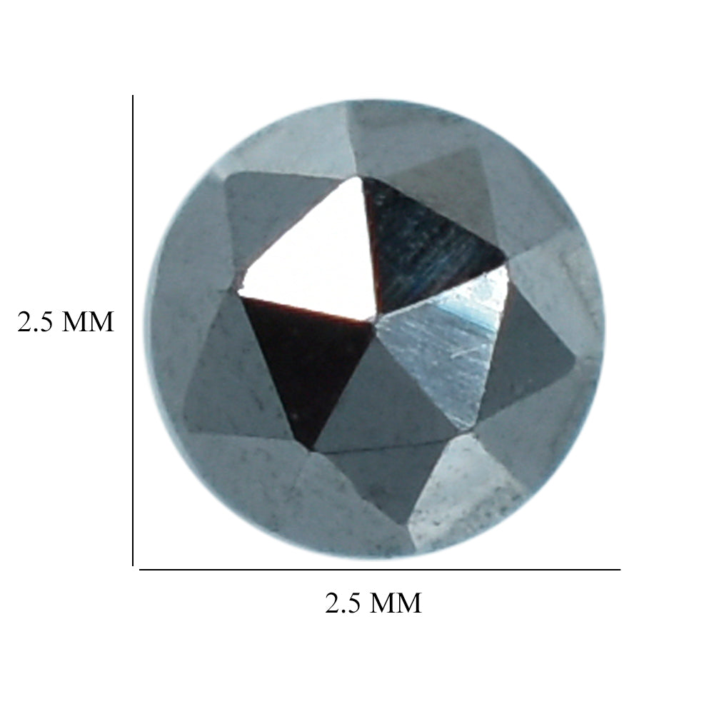 HEMATITE ROSE CUT ROUND CAB 2.50MM (TH. 1.25-1.55MM) 0.12 Cts.