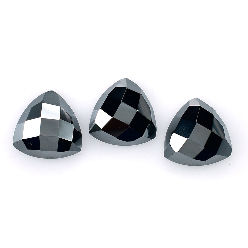 HEMATITE CHECKER CUT TRILLION CAB 10MM 4.50 Cts.