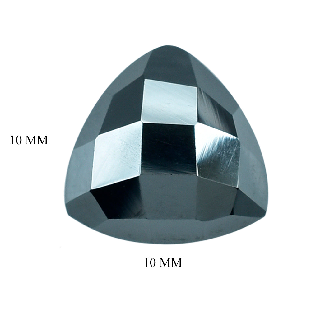 HEMATITE CHECKER CUT TRILLION CAB 10MM 4.50 Cts.