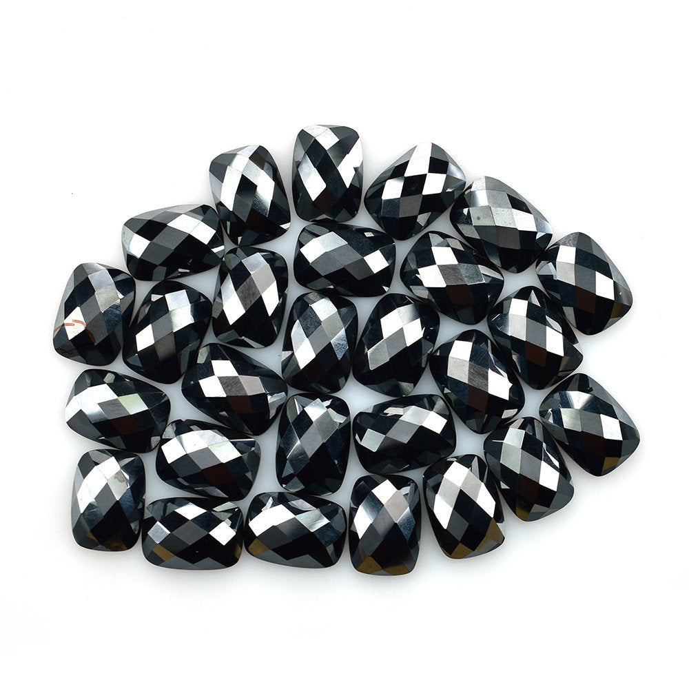 HEMATITE CHECKER CUT CUSHION CAB 14X10MM 8.65 Cts.