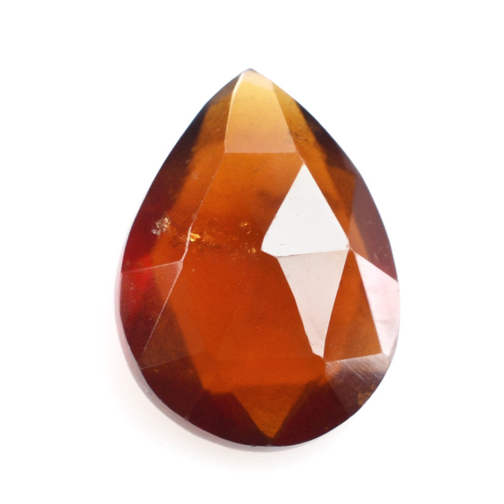 HESSONITE ROSE CUT BRIOLETTE PEAR (MILKY) 12X9MM 3.66 Cts.