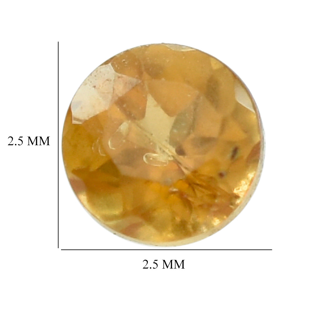 HESSONITE CUT ROUND 2.50MM 0.08 Cts.