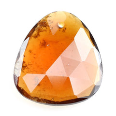 HESSONITE ROSE CUT BRIOLETTE& TRILLIONISH (FULL DRILL 1.00MM) 18X16MM 10.95 Cts.