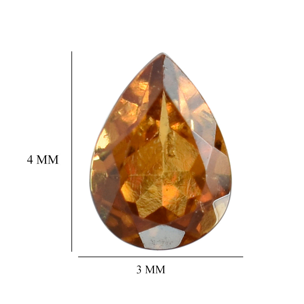 HESSONITE CUT PEAR 4X3MM 0.18 Cts.