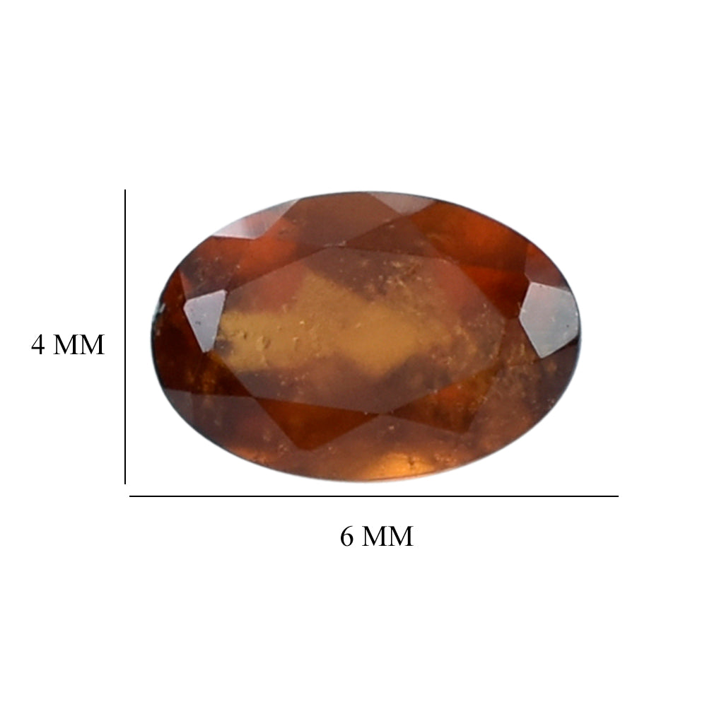 HESSONITE CUT OVAL 6X4MM 0.60 Cts.