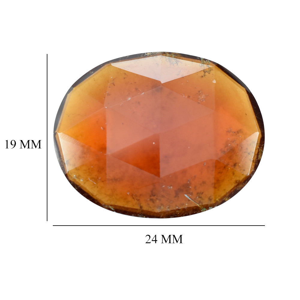 HESSONITE ROSE CUT BRIOLETTE OVAL 24X19MM 18.80 Cts.