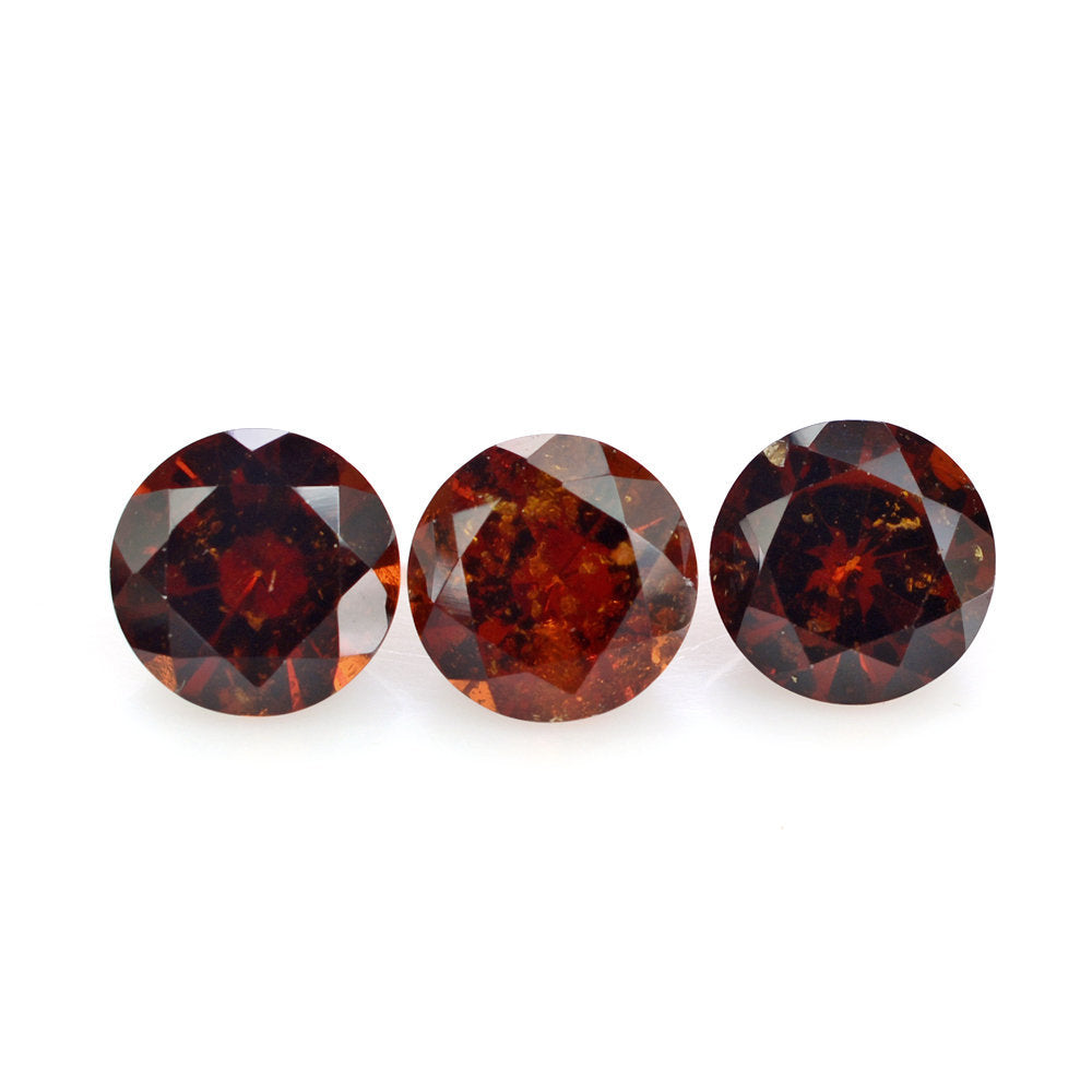 HESSONITE DAIMOND CUT ROUND 8MM 2.11 Cts.