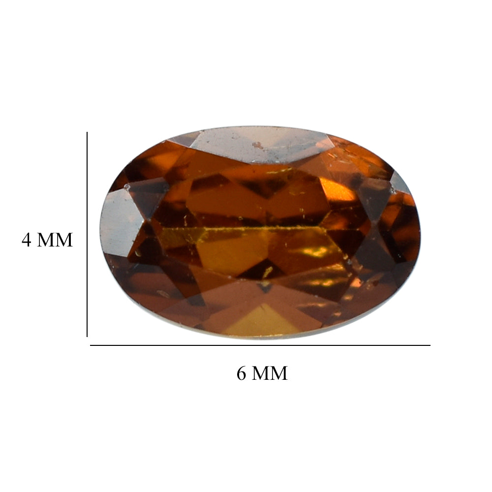 HESSONITE CUT OVAL 6X4MM 0.57 Cts.