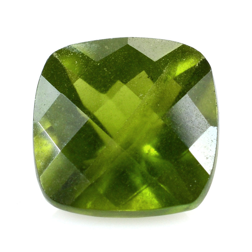 MILKY IDOCRASE CHECKER CUT CUSHION 10MM 4.40 Cts.
