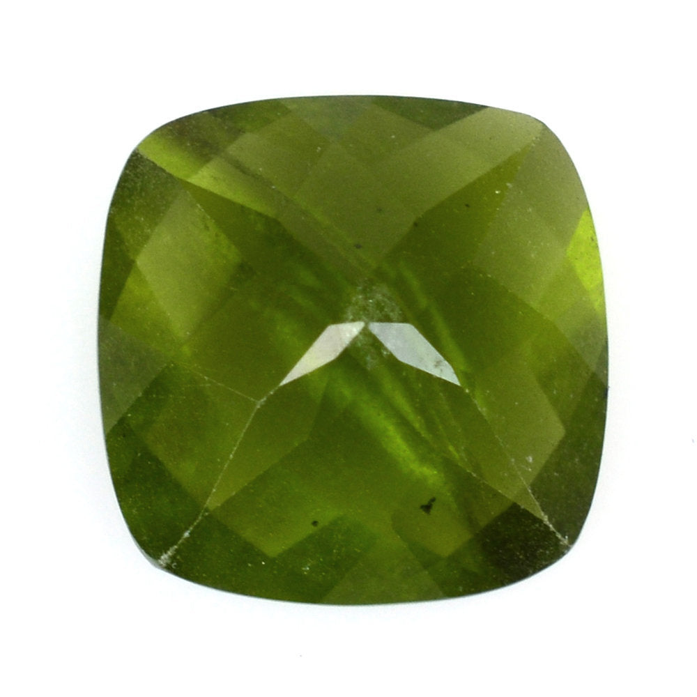 MILKY IDOCRASE CHECKER CUT CUSHION 10MM 4.40 Cts.