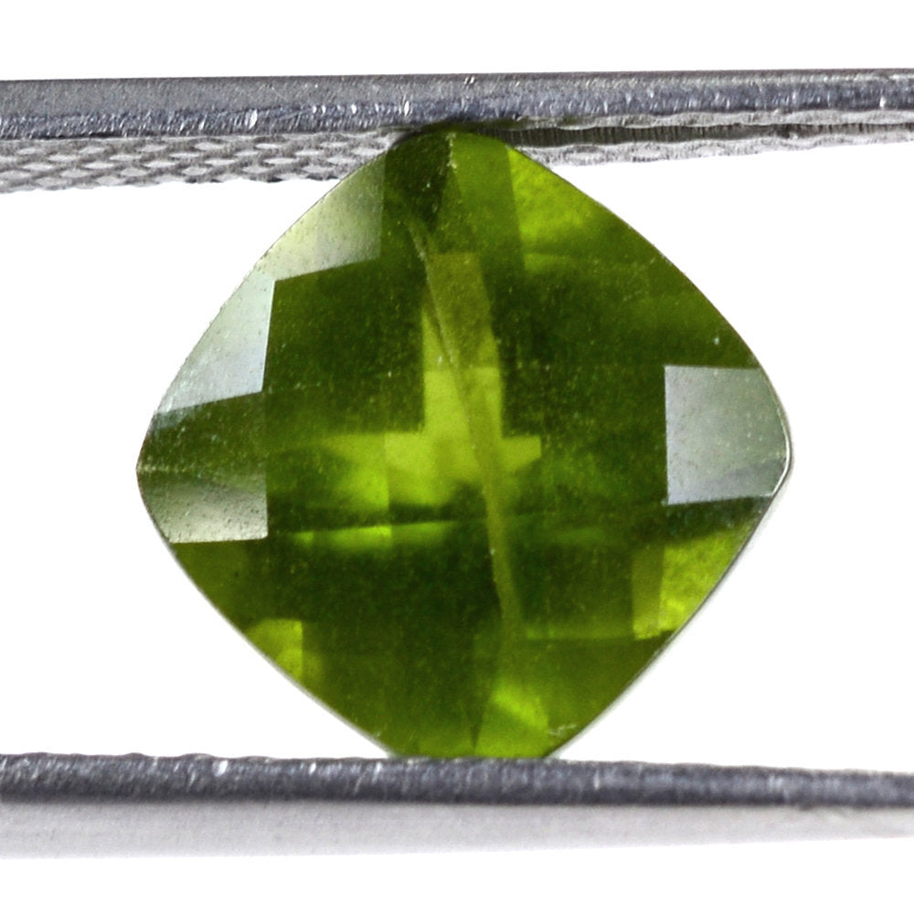 MILKY IDOCRASE CHECKER CUT CUSHION 10MM 4.40 Cts.