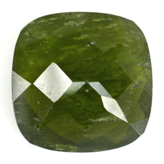 MILKY IDOCRASE CHECKER CUT CUSHION 14MM 12.60 Cts.