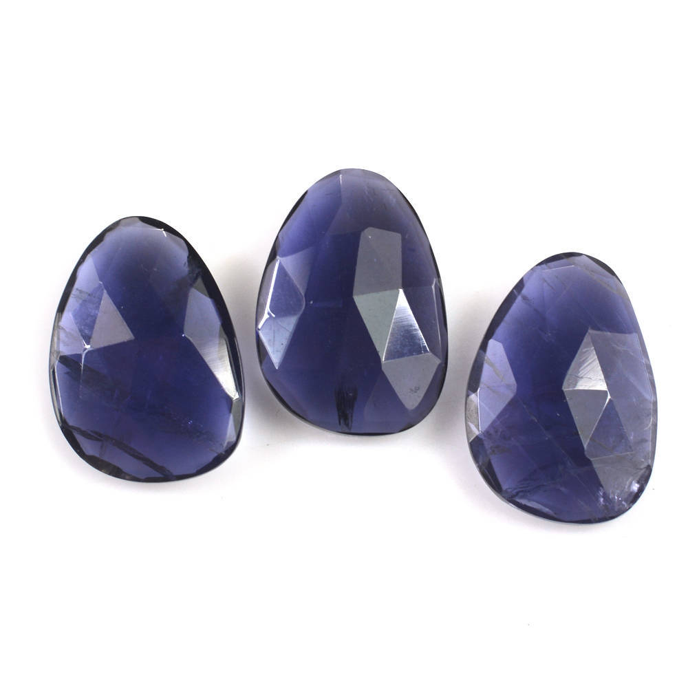 IOLITE ROSE CUT BRIOLETTE PEARISH (HI) 14X10MM 3.38 Cts.