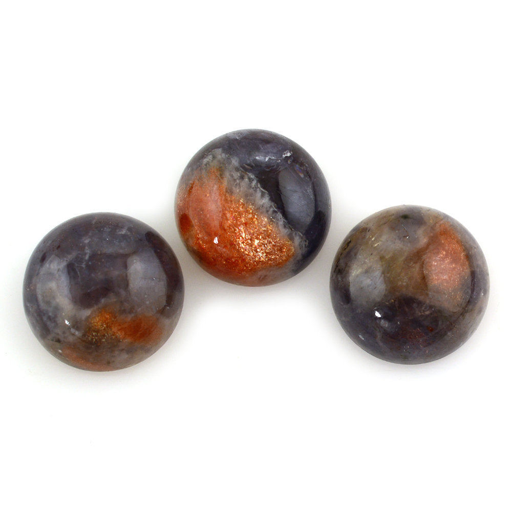 IOLITE SUNSTONE ROUND CAB 14MM 10.24 Cts.