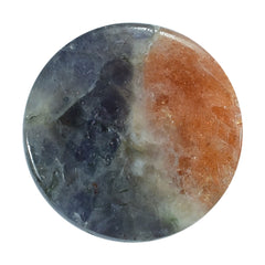 IOLITE SUNSTONE PLAIN ROUND CAB (HALF ORANGE AND HALF BLUE) 12.00X12.00 MM 6.38 Cts.
