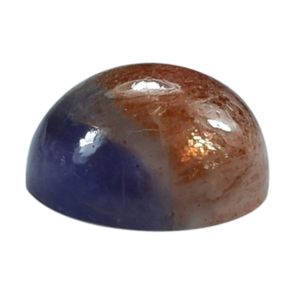 IOLITE SUNSTONE PLAIN ROUND CAB (HALF ORANGE AND HALF BLUE) 10.00X10.00 MM 1.91 Cts.