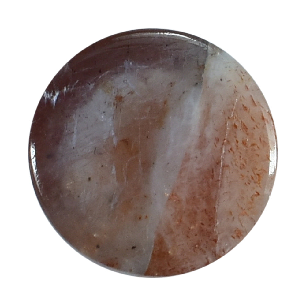 IOLITE SUNSTONE PLAIN ROUND CAB (HALF ORANGE AND HALF BLUE) 10.00X10.00 MM 1.91 Cts.