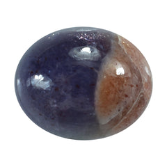 IOLITE SUNSTONE PLAIN OVAL CAB (HALF ORANGE AND HALF BLUE) 12.00X10.00 MM 4.35 Cts.