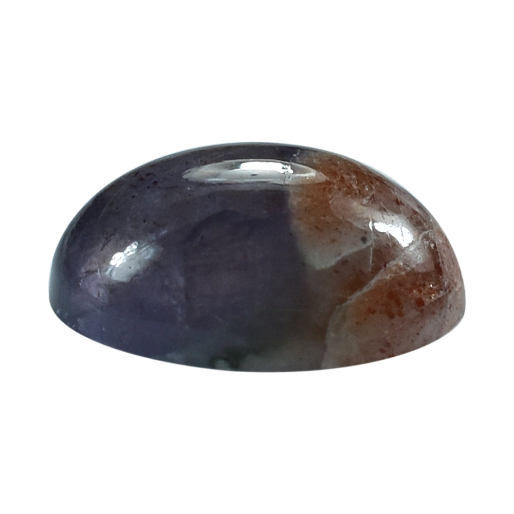 IOLITE SUNSTONE PLAIN OVAL CAB (HALF ORANGE AND HALF BLUE) 12.00X10.00 MM 4.35 Cts.