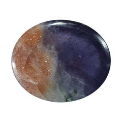 IOLITE SUNSTONE PLAIN OVAL CAB (HALF ORANGE AND HALF BLUE) 12.00X10.00 MM 4.35 Cts.