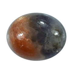 IOLITE SUNSTONE PLAIN OVAL CAB (HALF ORANGE AND HALF BLUE) 10.00X8.00 MM 2.48 Cts.