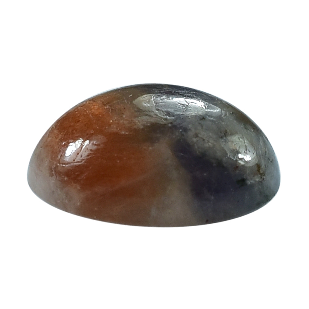 IOLITE SUNSTONE PLAIN OVAL CAB (HALF ORANGE AND HALF BLUE) 10.00X8.00 MM 2.48 Cts.