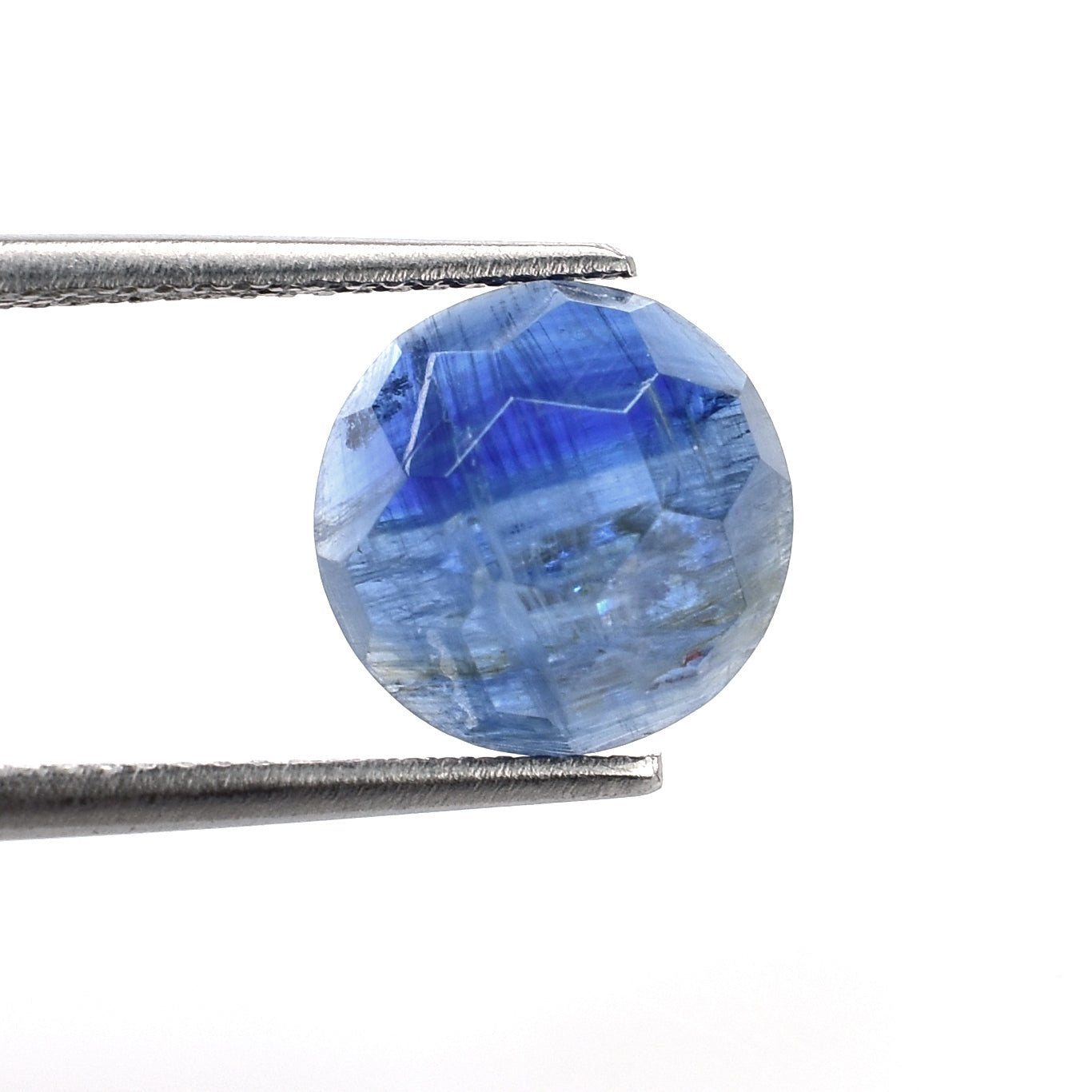 KYANITE (BLUE) (MILKY) HONEYCOMB ROUND CAB 10.00X10.00 MM 4.70 CTS