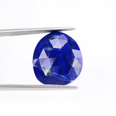 LAPIS LAZULI ROSE CUT IRREGULAR CUSHION CAB 16X14MM 6.14 Cts.