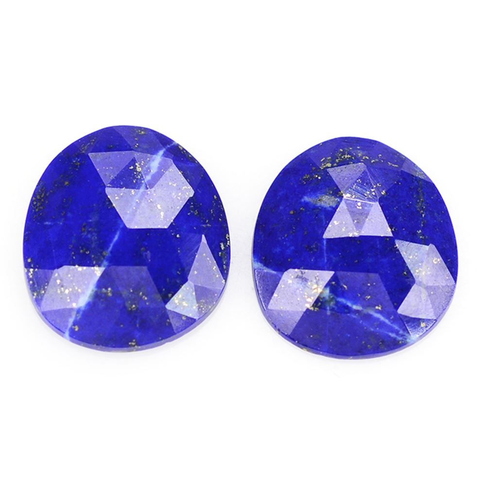 LAPIS LAZULI ROSE CUT IRREGULAR CUSHION CAB 16X14MM 6.14 Cts.