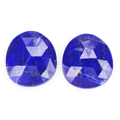 LAPIS LAZULI ROSE CUT IRREGULAR CUSHION CAB 16X14MM 6.14 Cts.