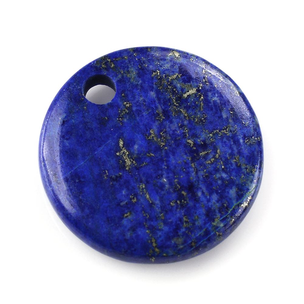 LAPIS LAZULI PLAIN FANCY ROUND PLATE (FULL DRILL) 30MM 53.22 Cts.