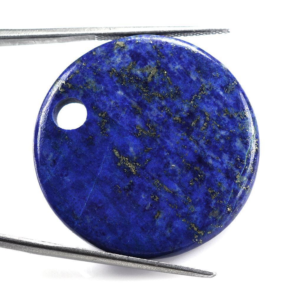 LAPIS LAZULI PLAIN FANCY ROUND PLATE (FULL DRILL) 30MM 53.22 Cts.