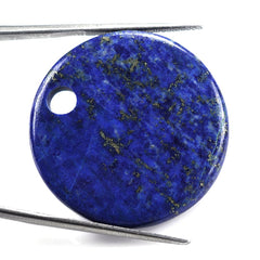 LAPIS LAZULI PLAIN FANCY ROUND PLATE (FULL DRILL) 30MM 53.22 Cts.