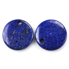 LAPIS LAZULI PLAIN FANCY ROUND PLATE (FULL DRILL) 30MM 53.22 Cts.